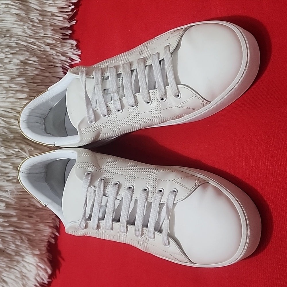 Burberry White Westford Check Sneakers - Picture 4 of 12